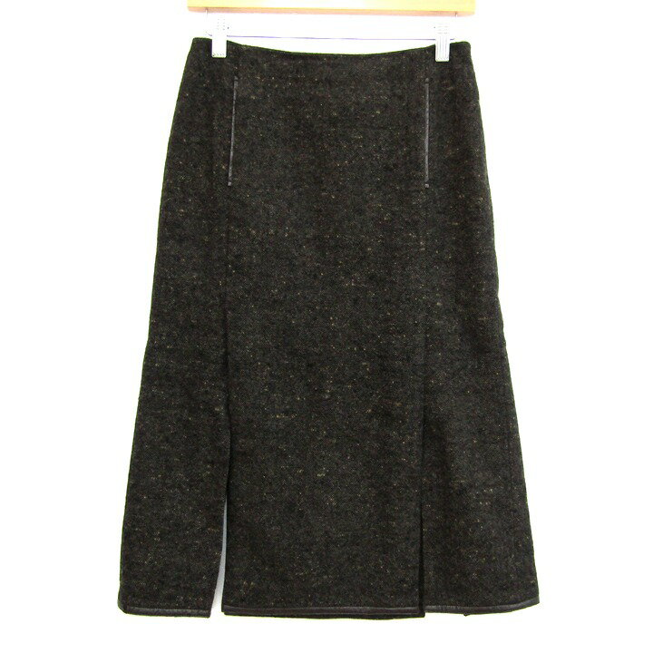 BODY DRESSING Deluxe ボディドレッシングデラックス ロングスカート ボトムス ツイード カシミヤ混 レディース 9サイズ ブラウン 【中古】