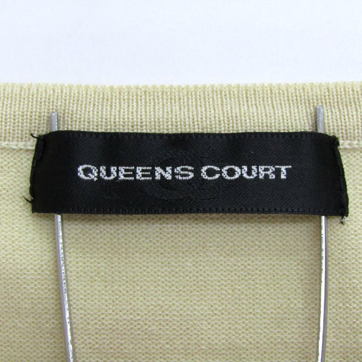 barceのQUEENS COURT クイーンズコート アンサンブル トップス 長袖カーディガン 半袖ニット 花柄モチーフ レディース 2サイズ ベージュ 【中古】｜アングル3