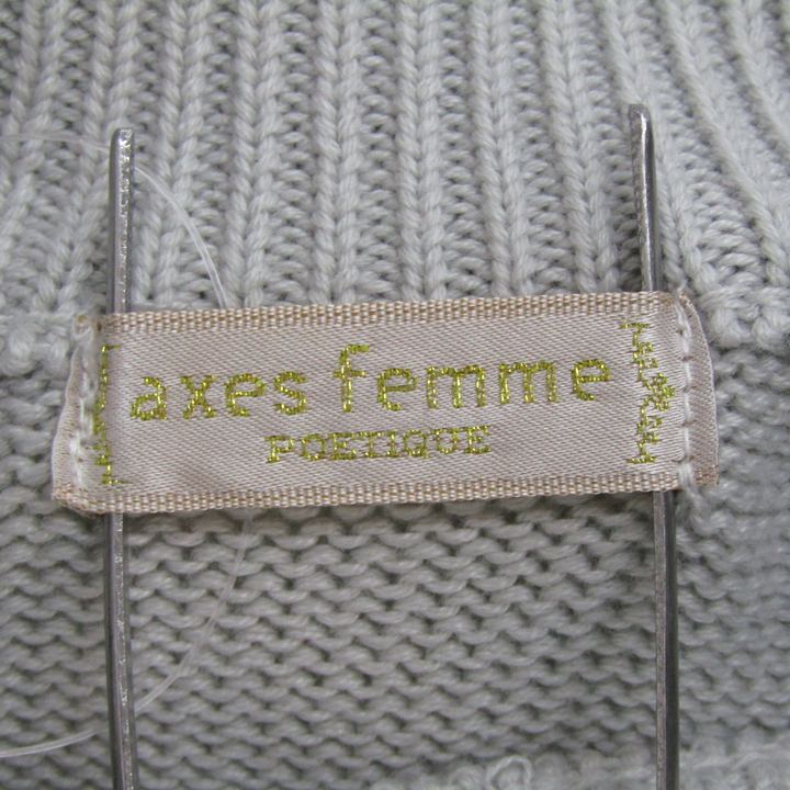 barceのaxes femme アクシーズファム セットアップ 上下セット ニット＆花柄キャミワンピース 未使用品 レディース Mサイズ グレー×白 【中古】｜アングル3