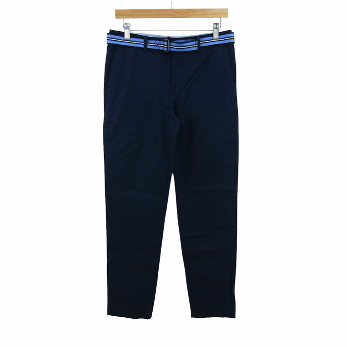 【6/20 20:00〜39％OFFクーポン配布中】POLO RALPH LAUREN ポロラルフローレン テーパードパンツ ボトムス コットン ストレッチ ベルト付き キッズ 男の子用 20サイズ 青 【中古】