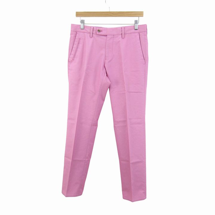 樂天商城 - monsieur NICOLE ムッシュニコル テーパードパンツ ボトムス ストレッチ メンズ 46サイズ ピンク 【中古】