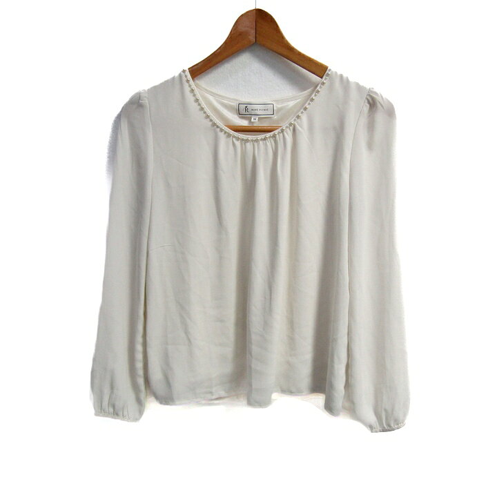 ROPE PICNIC ロペピクニック カットソー シャツ 長袖 レース トップス 白 レディース 38サイズ ホワイト 【中古】 barce-13273215 barce パッケージ画像