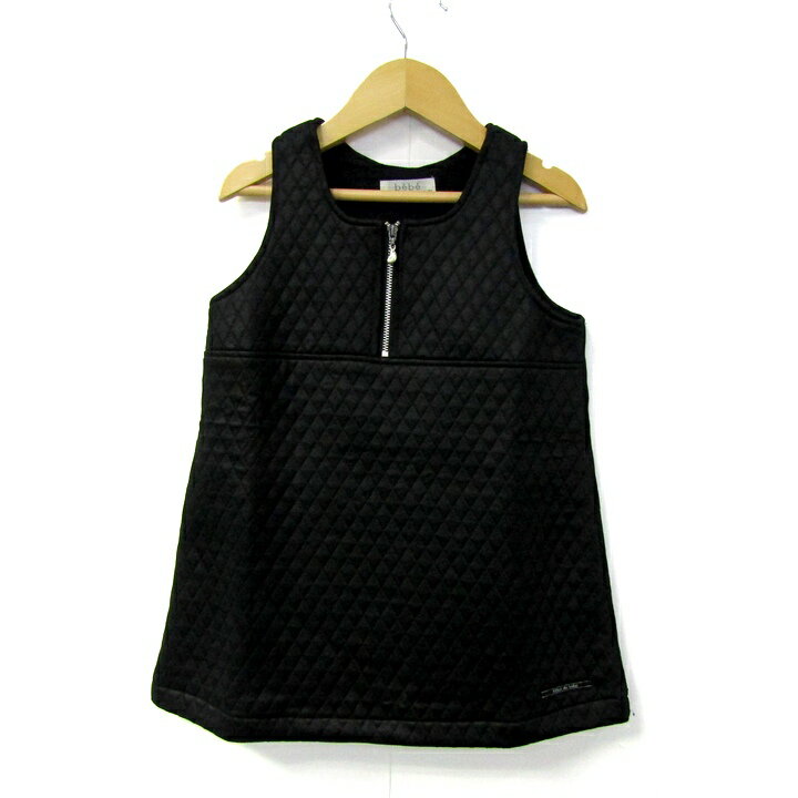 bebe ベベ ノースリーブスワンピース キルティング トップス キッズ 女の子用 100サイズ ブラック 【中古】