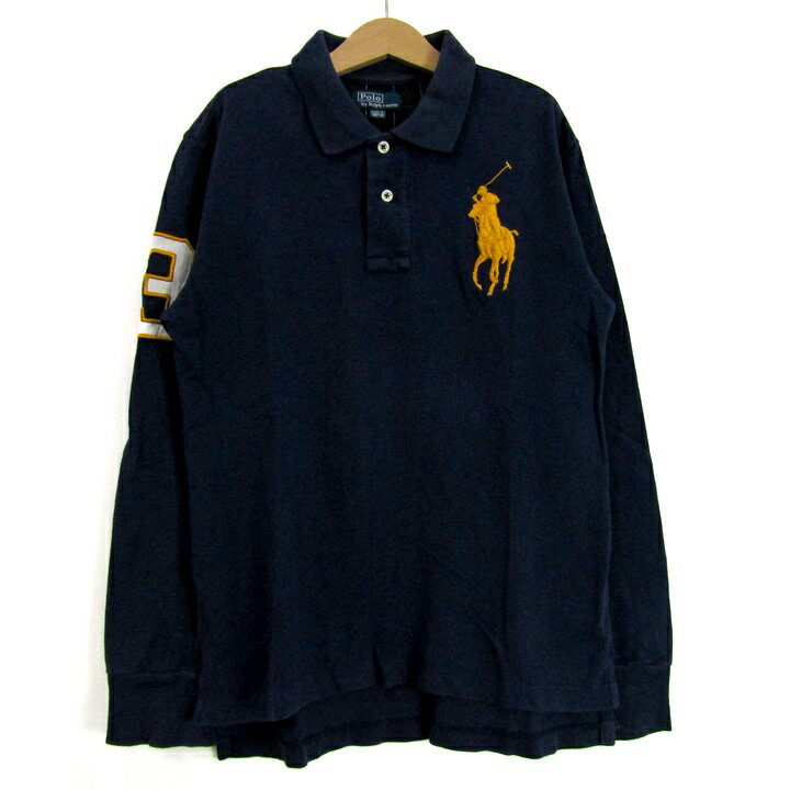 【39％OFFクーポン配布中】Polo by Ralph Lauren ポロバイラルフローレン ポロシャツ 長袖 ビッグポニー トップス キッズ 男の子用 150サイズ ネイビー 【中古】