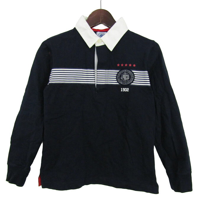 J.PRESS ジェイプレス ポロシャツ 長袖 トップス キッズ 男の子用 140サイズ ネイビー 【中古】