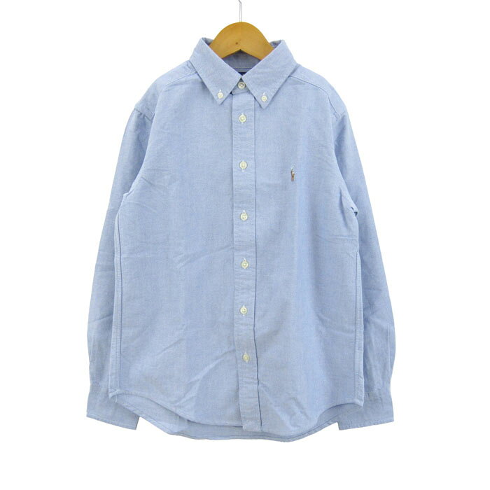 【39％OFFクーポン配布中】POLO RALPH LAUREN ポロラルフローレン 長袖シャツ ポニーロゴ ボタンダウン トップス キッズ 男の子用 S(8)サイズ ブルー 【中古】