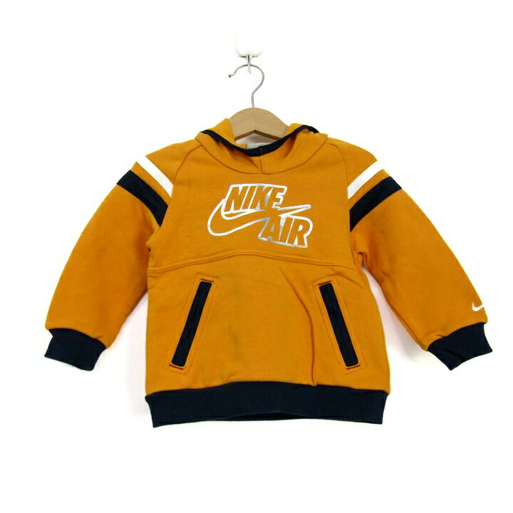 Rakuten - NIKE ナイキ パーカー 長袖 スウェット トップス ベビー 男の子用 90サイズ イエロー×ネイビー 【中古】