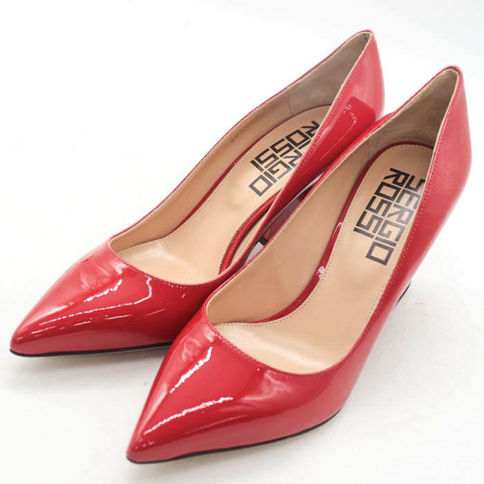 Rakuten - Sergio Rossi セルジオロッシ パンプス 本革 レザー ブランド シューズ 靴 イタリア製 赤 レディース 38サイズ レッド 【中古】