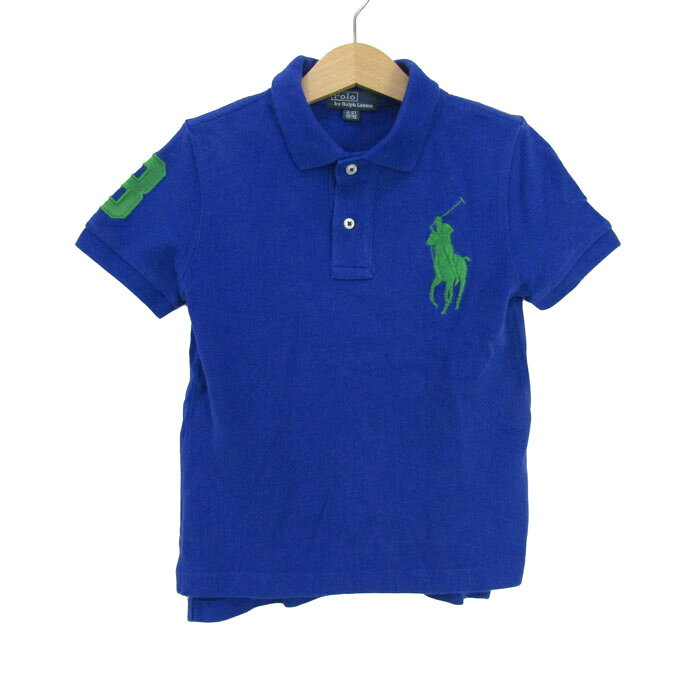 Polo by Ralph Lauren ポロバイラルフローレン ポロシャツ トップス 半袖 ビッグポニー キッズ 男の子用 4/4Tサイズ ブルー 【中古】