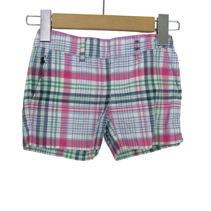 Rakuten - RALPH LAUREN ラルフローレン ショートパンツ ボトムス チェック柄 キッズ 女の子用 4/4Tサイズ ピンク 【中古】