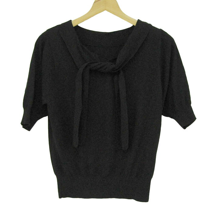 ROPE PICNIC ロペピクニック ニット トップス 半袖 ボウタイ レディース 38サイズ ブラック 【中古】 barce-13279497 barce パッケージ画像