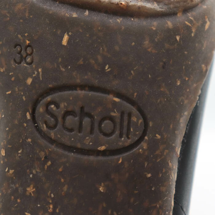 【6/20 20:00〜39％OFFクーポン配布中】SCHORL ドクターショール ブーツ チャンキー レザーヒール ブランド シューズ 靴 黒 レディース 38サイズ ブラック 【中古】 3
