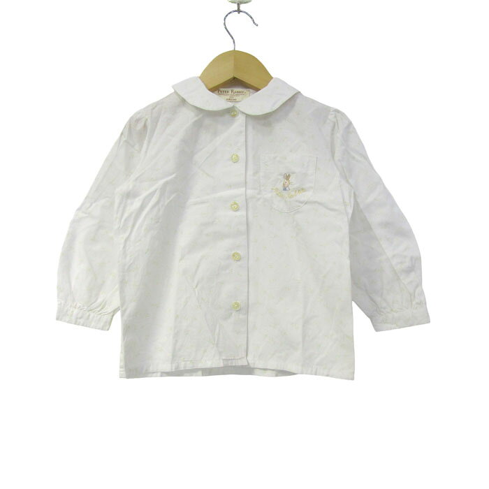 【39％OFFクーポン配布中 10/14 20:00〜10/17 09:59】Familiar ファミリア 長袖シャツ トップス ブラウス ピーターラビット キッズ 女の子用 100サイズ ホワイト 【中古】