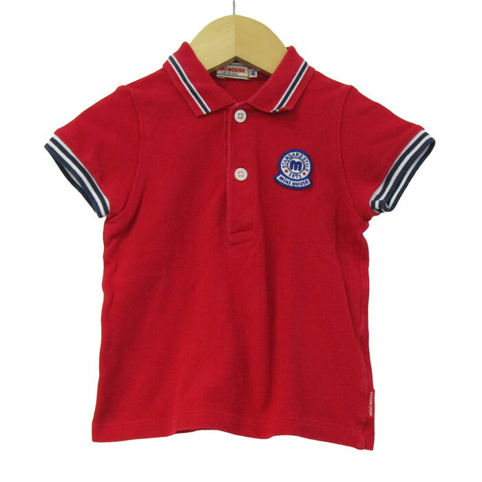 MIKIHOUSE ミキハウス ポロシャツ トップス 半袖 コットン ベビー 男の子用 80サイズ レッド 【中古】