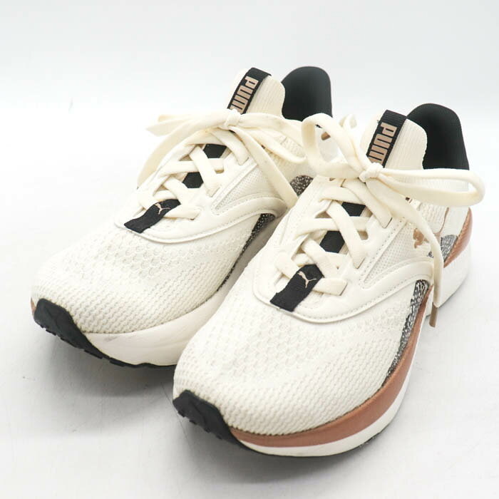 PUMA プーマ スニーカー 310494-01 ソフトライド メイブ ミニマ レオパード シューズ 靴 レディース 23サイズ ホワイト 【中古】