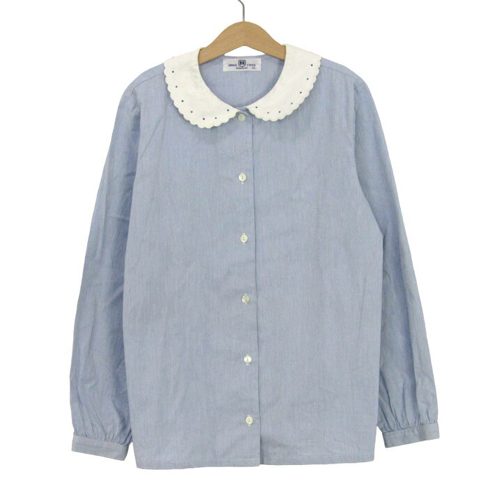 週末価格★美品‼️【familiar】 160 ストライプ襟付き長袖シャツ★ 週末価格☆美品‼️【familiar】 160 ストライプ襟付き長袖シャツ