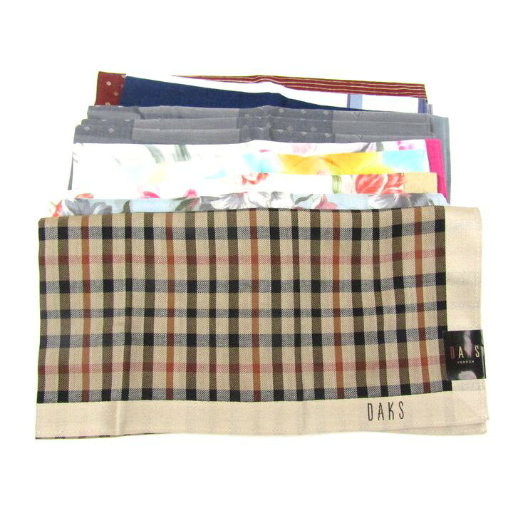DAKS etc ダックス/ランセル他 ハンカチ 11点セット 未使用 まとめて 大量 ブランド 小物 レディース 【中古】