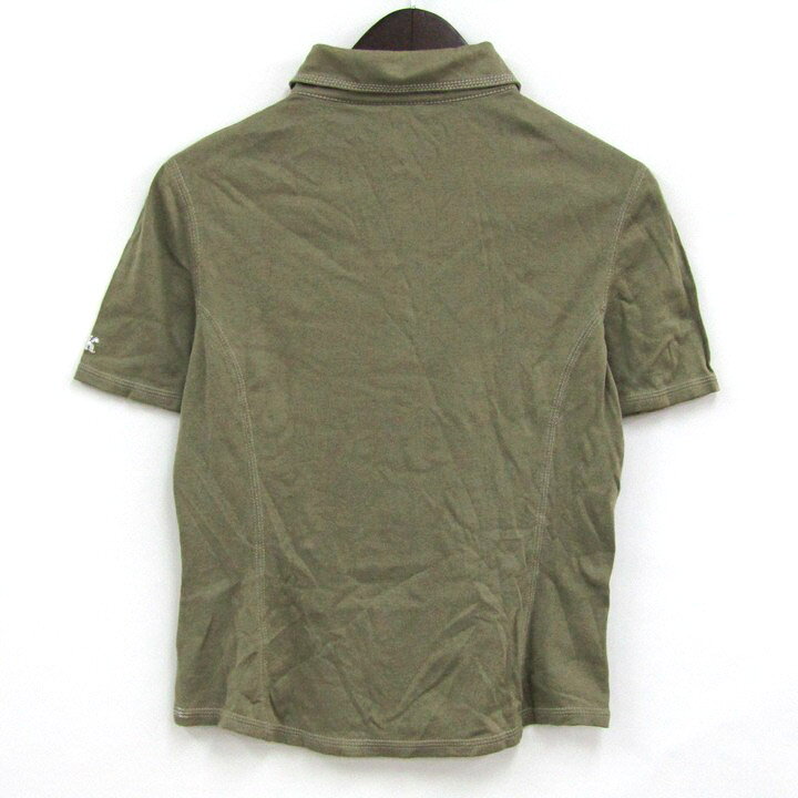 barceのITALIYA 伊太利屋 ポロシャツ トップス 半袖 ドット柄 日本製 レディース 9サイズ カーキ 【中古】｜アングル2