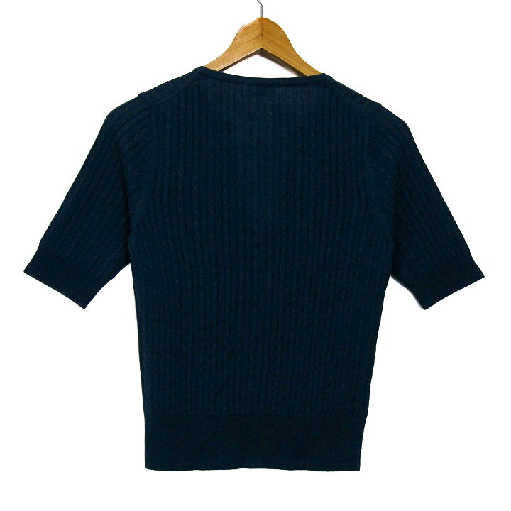 【楽天スーパーSALE 50％OFF】自由区 ジユウク リブニット セーター 半袖 ブランド トップス レディース 40サイズ ブルー 【中古】 barce-13289692 barce サンプル画像2