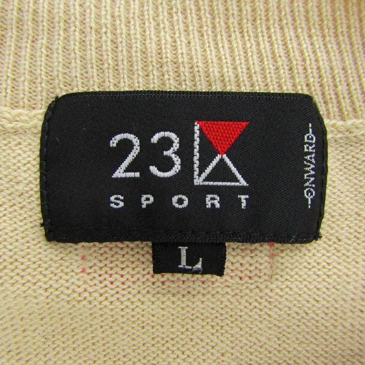 23区SPORT ニジュウサンクスポーツ ニット トップス 半袖 チェック柄 ゴルフウエア レディース Lサイズ ベージュ×ピンク 【中古】 barce-13290086 barce サンプル画像3