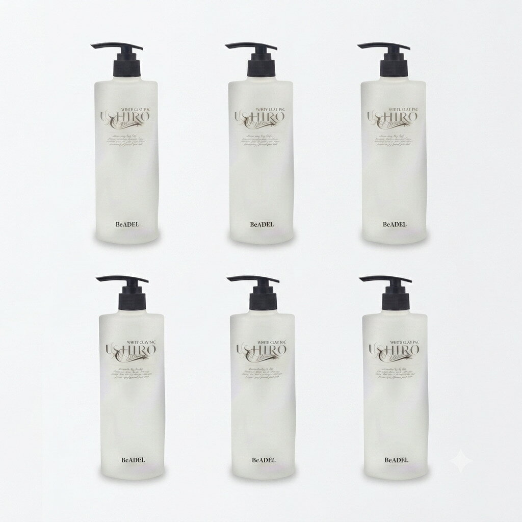 USHIRO ウシロ クリームシャンプー 400ml 6個セット ホワイトクレイパック ボトル ヘアケア コスメ まとめて レディース 【中古】