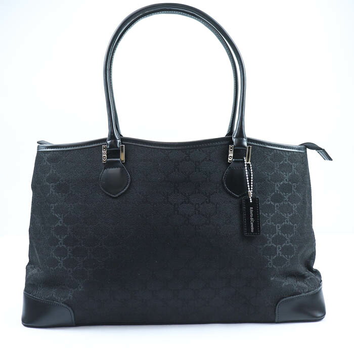 Roberta di Camerino ロベルタ・ディ・カメリーノ トートバッグ モノグラム 鞄 カバン ブランド レディース ブラック 【中古】