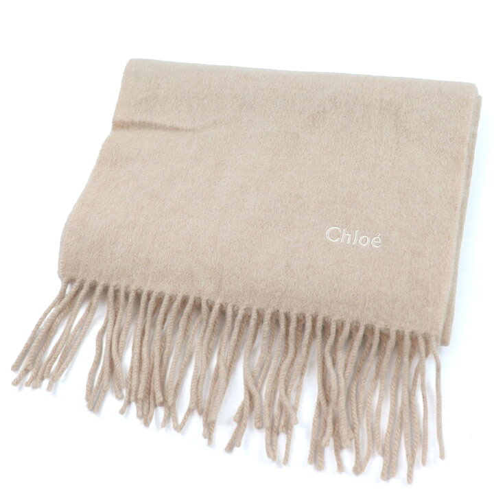 新品】Chloe カシミア 100% マフラー 無地 グレー 新品】Chloe