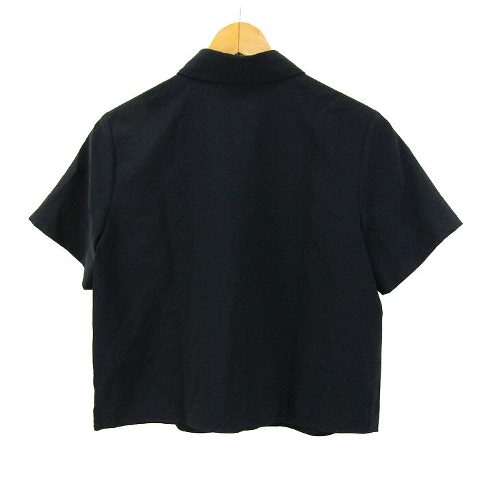 Mila Owen ミラオーウェン 半袖シャツ ブラウス ショート丈 ストレッチ トップス レディース 1サイズ ブラック 【中古】 barce-13296933 barce サンプル画像2