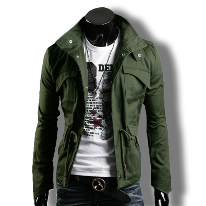 ライダースジャケット メンズ ミリタリー ブルゾン アウター ジップアップ 無地 コーデ バイクウェア BUZZ WEAR[バズ ウェア]