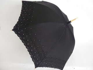 日傘レディース純パラソルUV加工長傘綿サテン花柄エンブレース傘ファッション雑貨女性用コーデ日焼け対策