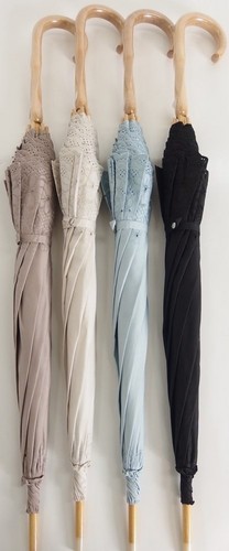 日傘レディース純パラソルUV加工長傘綿サテン花柄エンブレース傘ファッション雑貨女性用コーデ日焼け対策