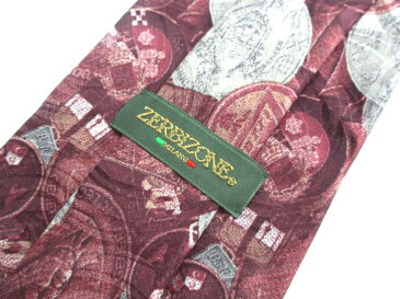 ブランド ネクタイ 【中古】ZERBIZONE ザービゾン 総柄 良品 メンズ プレゼント 【,r53685,】