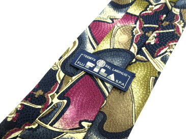 ブランド ネクタイ 【中古】FILA フィラ 総柄 ネクタイ 良品 メンズ プレゼント 【,r55054,】