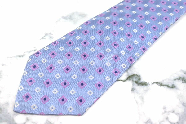 クリスチャン オラーニ CHRISTIAN ORANI 小紋柄 パープル シルク ブランド ネクタイ 送料無料 【中古】【美品】