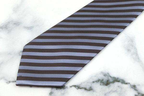 スーツセレクト SUIT SELECT ストライプ柄 ブラウン ポリエステル ブランド ネクタイ 送料無料 【中古】【美品】