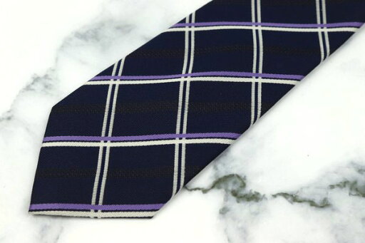シンプルフレーズクラバット SIMPLE PHRASE CRAVAT ポリエステル チェック柄 ネイビー ポリエステル ブランド ネクタイ 送料無料 【中古】【美品】 シンプルフレーズクラバット SIMPLE PHRASE CRAVAT ポリエステル チェック柄 ネイビー ポリエステル ブランド ネクタイ 送料無料 【中古】【美品】
