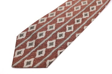 ピエールカルダン pierre cardin 縦ストライプ柄 ストライプ柄 ブラウン 茶 シルク ブランド ネクタイ 送料無料 【中古】【美品】