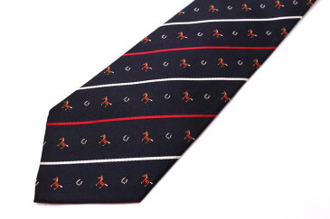 ニッポンダービー 日本ダービー ストライプ柄 ネイビー 紺 シルク ブランド ネクタイ 送料無料 【中古】【美品】