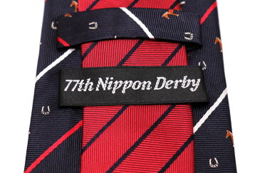 ニッポンダービー 日本ダービー ストライプ柄 ネイビー 紺 シルク ブランド ネクタイ 送料無料 【中古】【美品】