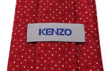 ケンゾー KENZO ドット柄 レッド 赤 シルク 日本製 ブランド ネクタイ 送料無料 【中古】【美品】