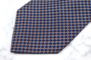 チャップスラルフローレン CHAPS Ralph Lauren 日本製 チェック柄 ネイビー シルク ブランド ネクタイ 送料無料 【中古】【良品】