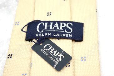 チャップスラルフローレン CHAPS Ralph Lauren シルク 日本製 小紋柄 ベージュ シルク ブランド ネクタイ 送料無料 【中古】【新品未使用】