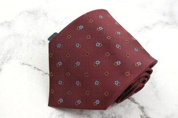 チャップスラルフローレン CHAPS Ralph Lauren ブロック柄 花柄 レッド 不明 ブランド ネクタイ 送料無料 【中古】【新品未使用】