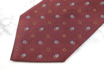 チャップスラルフローレン CHAPS Ralph Lauren ブロック柄 花柄 レッド 不明 ブランド ネクタイ 送料無料 【中古】【新品未使用】