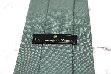 エルメネジルドゼニア Ermenegildo Zegna 世界最高峰ブランド ドット柄 グリーン シルク ブランド ネクタイ 送料無料 【中古】【良品】