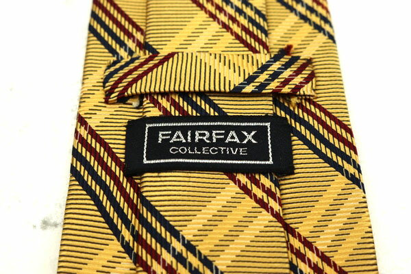 フェアファクス FAIRFAX 日本製 シルク ハンドメイド チェック柄 ブラウン シルク ブランド ネクタイ 送料無料 【中古】【良品】