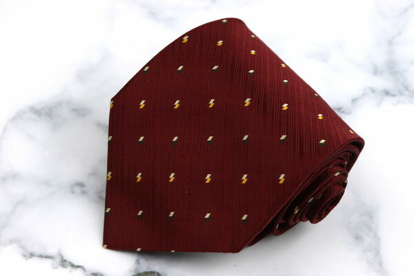 フィリッポサリ Filippo Sarri イタリア製 シルク ドット柄 レッド シルク ブランド ネクタイ 送料無料 【中古】【良品】