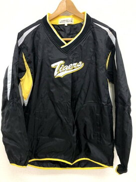 阪神タイガース HANSHIN Tigers M-Lサイズ ミズノ ヤッケ ピステ スポーツウェア 野球 オフィシャルグッズ ファンクラブ 応援 メンズ服 ブラック ブランド古着 【中古】