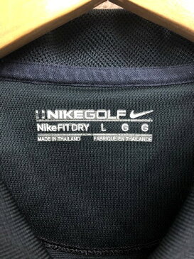 [良品] ナイキゴルフ NIKE GOLF Lサイズ ワンポイント 半袖 ポロシャツ ロゴ カジュアル トップス ゴルフ GOLF メンズ服 Dymo ブラック ブランド古着 【中古】