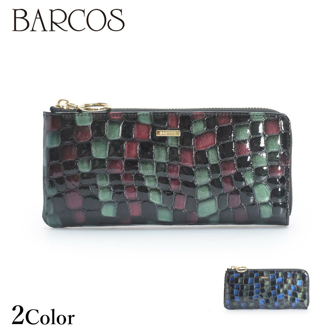 バルコス 長財布 レディース BARCOS 配色ソフトステンドガラスレザーL字型財布 レディース 全2色 ONESIZE バルコス